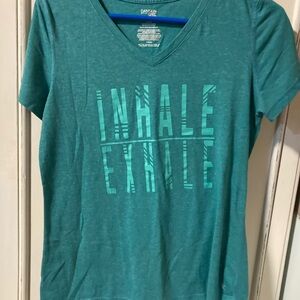 Danskin Teal V-Neck Short Sleeve Tee